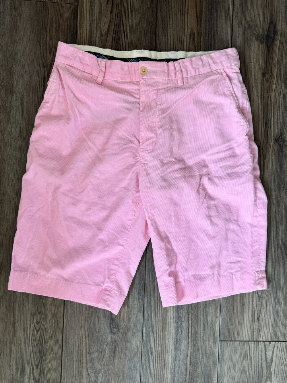 Ralph Lauren Men’s Light Pink Flat-Front Corduroy Shorts